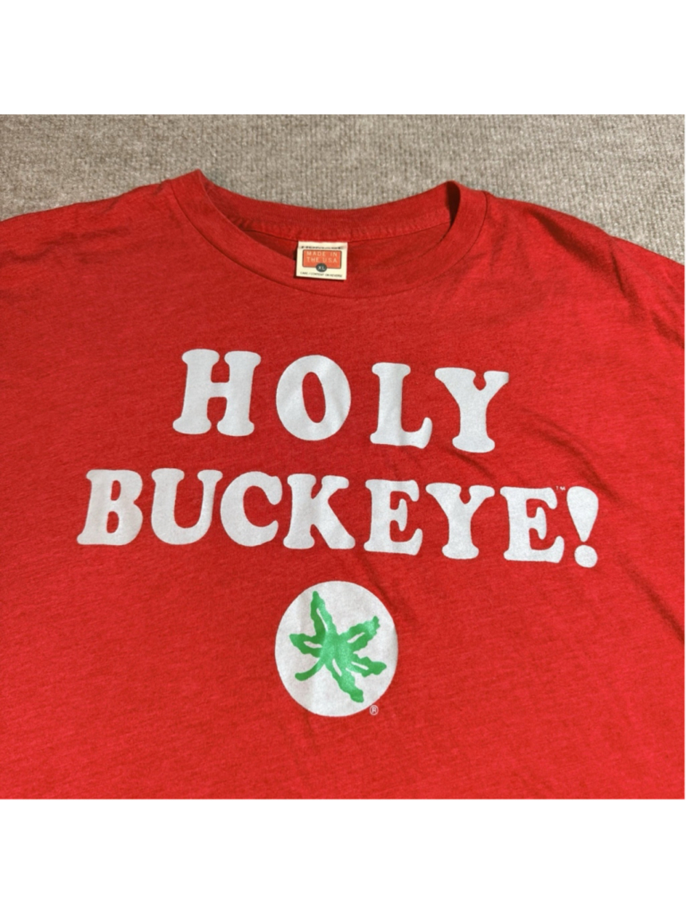 Homage Ohio State Buckeyes Shirt Mens XL Red Short Sleeve Soft Tri-Blend T-Shirt - Picture 2 of 8